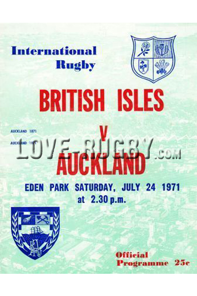 1971 Auckland v British Isles  Rugby Programme